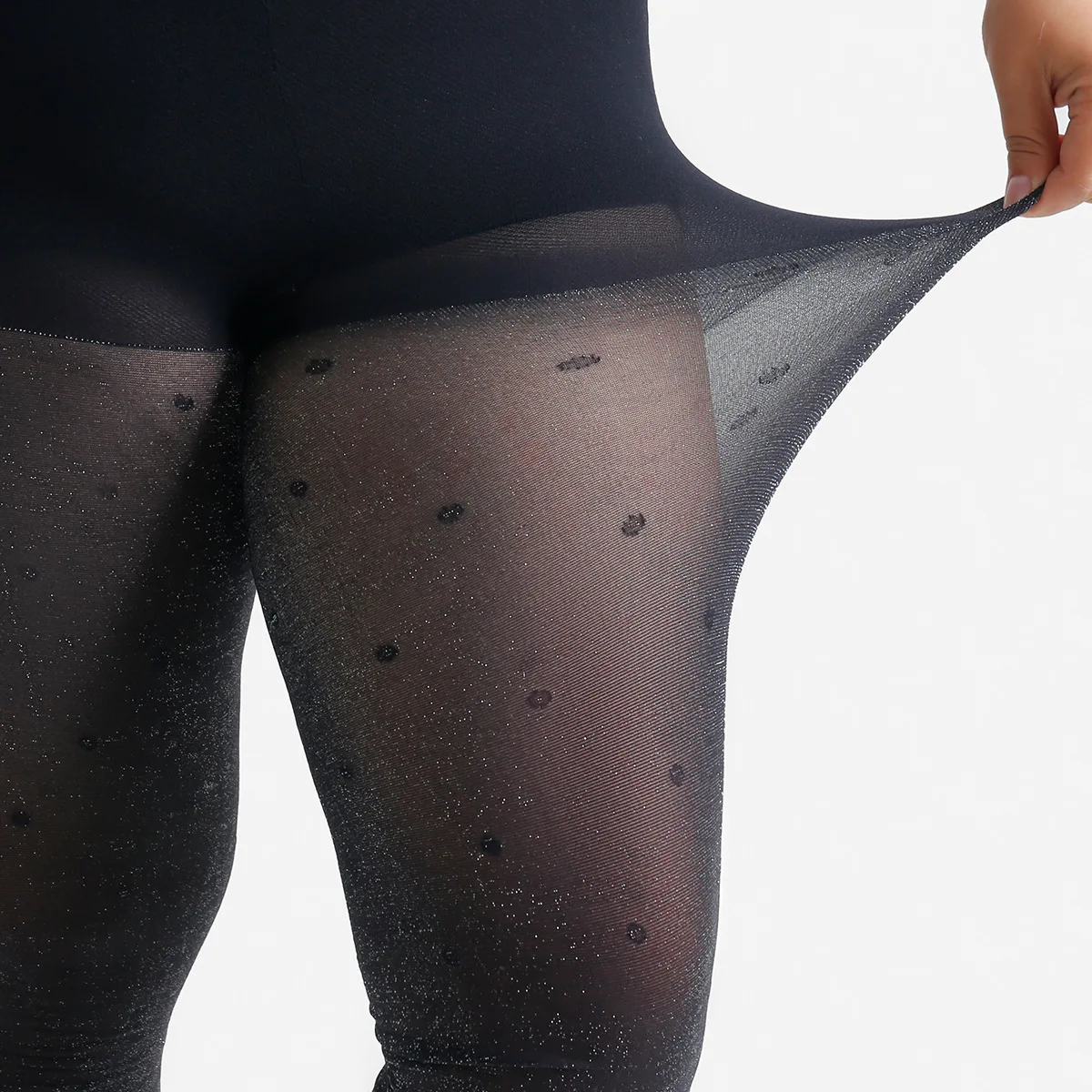 

60-100kg For Plus Size Silver Flash Dot Women Stockings Sexy Not Meat Party Suction Eye Slimming Bottoming Wholesale Cheap
