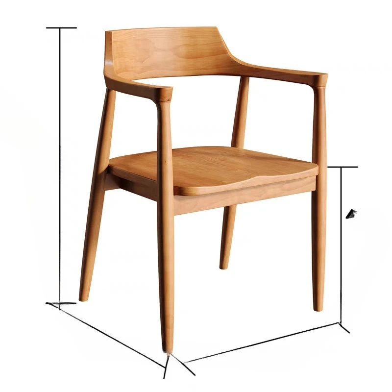 

Solid wood dining simple backrest household living room chair high-end modern office tea table leisure