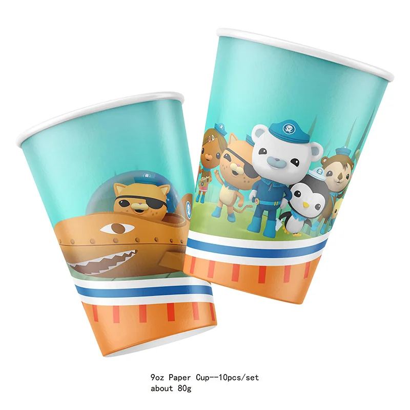 The Octonauts Tema Talheres para Crianças, Decoração de Festa, Festa de Aniversário, Baby Bath Cup, Prato, Guardanapo Espiral, Dinner Sets, Jantar Suprimentos