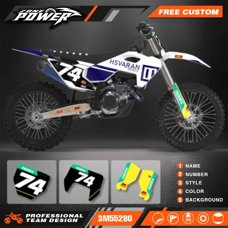 

Powerzone Motorcycle Graphics background Decals Sticker Kits for Husqvarna TE FE 2024 2025 2026 TC FC 2023 2024 2025 9