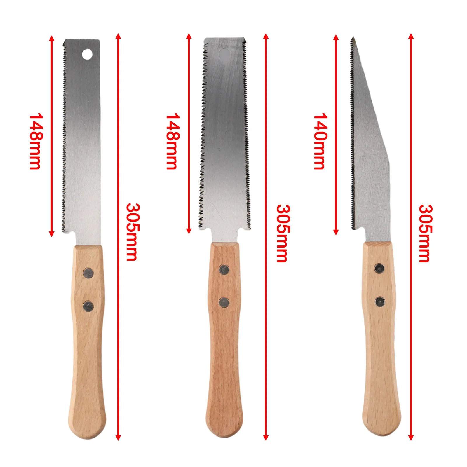 Comfortable Grip Cutting Artifact Hand Saw Beech Wood Handle Double-sided Serration Ergonomically Designed Handle