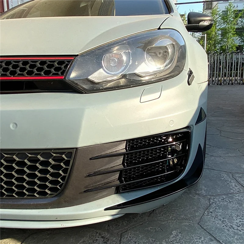 Car Front Bumper Canard Fins Flare Mods Splitter Lip Spoiler for Golf MK6 GT-I GTD 2009-2013