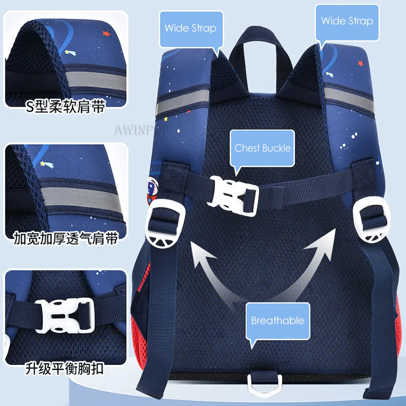 Cartoon Space Plane School Bags for Boys Girls Fashion Toddler Backpack Children Travel Bookbag Kids Mochila Infantil Escolar