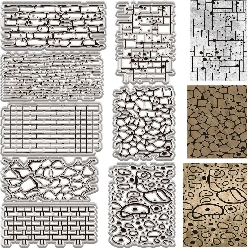 1Sheet Brick Wall Background Clear Rubber Stamps Reusable Transparent Seals Stamp Texture Vintage Silicone Stamps for DIY