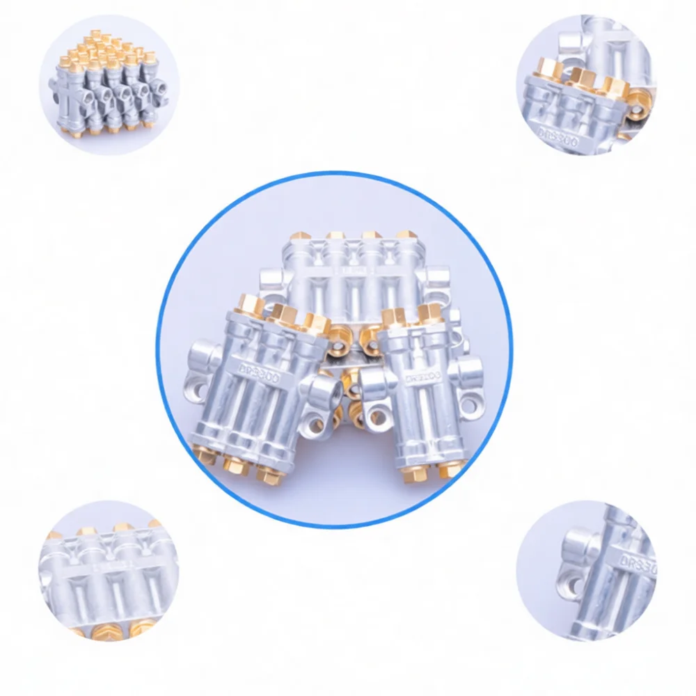 Compact RH Type Volumetric Oil Distributor Pressure Relief Lubrication Block For Industrial Machine Maintenance