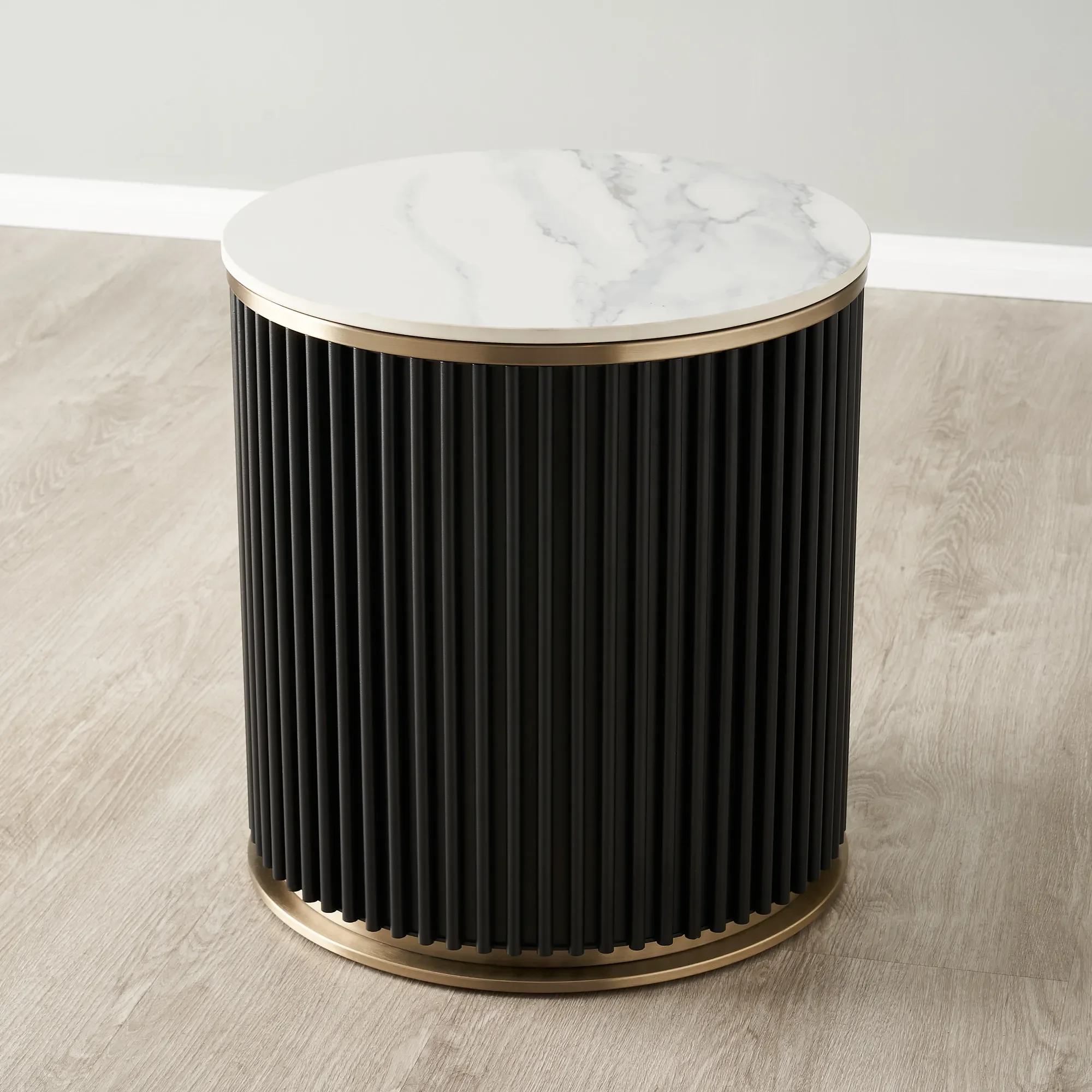 Modern Panel Design Sintered Stone Coffee Table with Gold Metal Base Durable & Eco-Friendly for Living Room