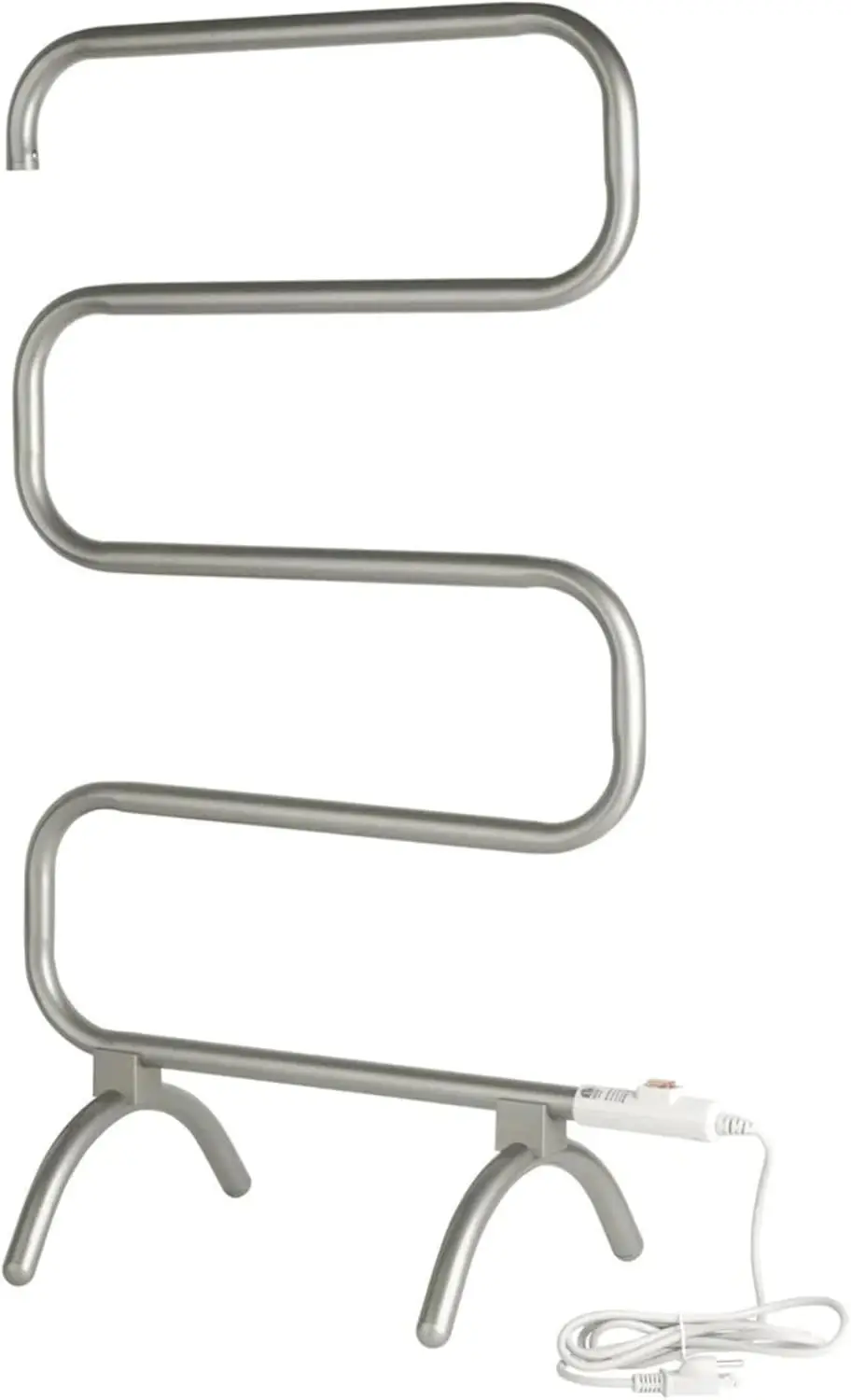 

Free-Standing or Wall Mounted Towel Warmer Rack for Drying Towels & Garments 37.5-Inch Nickel Finish Frame W/ 4 Bars - Model HCS