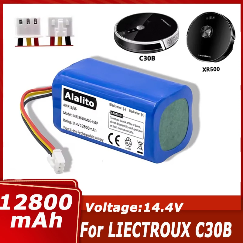 12800mAh 14.4V Battery For ABIR X5 X6 X8 R20 LIECTROUX C30B XR500 Robot Vacuum Cleaner Accessories Parts
