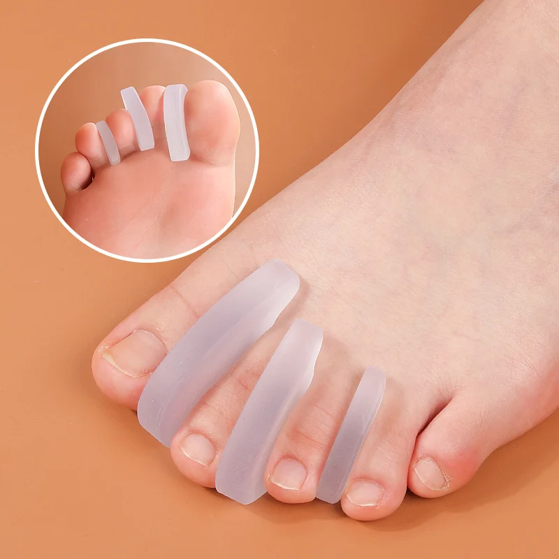 4 separadores de dedos de gel suave, reutilizables y lavables, almohadillas flexibles y cómodas para la protección de los pies, para hombres y mujeres, uso diario y deportivo.