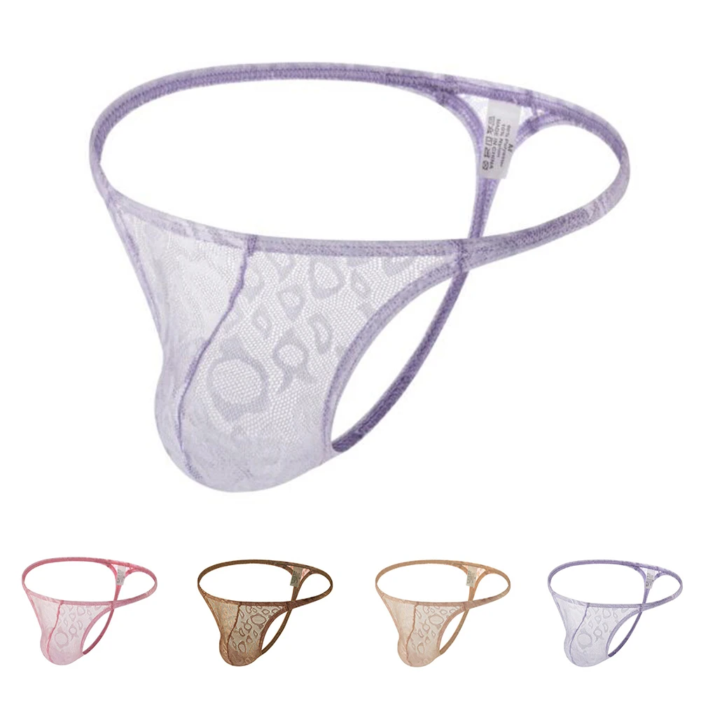 Sissy-String transparent imprimé pour homme, sous-vêtement sexy, slip T-back, string, uniforme, tentation