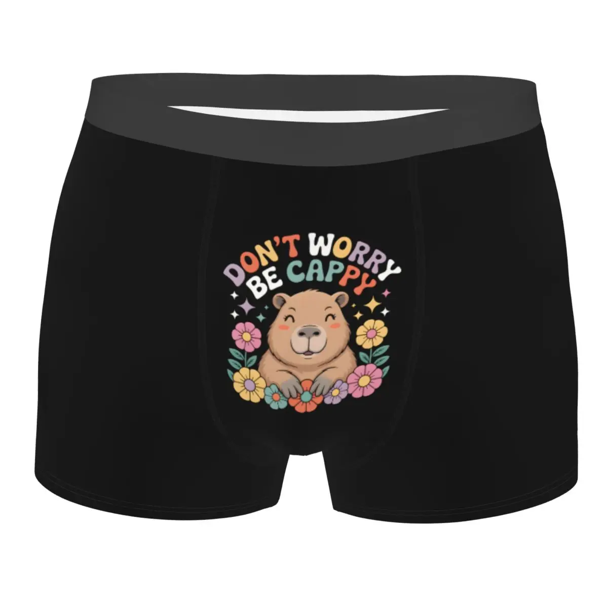 

Custom Fashion Don't Worry Be Cappy Capybara Boxers Shorts Panties Male Underpants Breathable Briefs Underwear