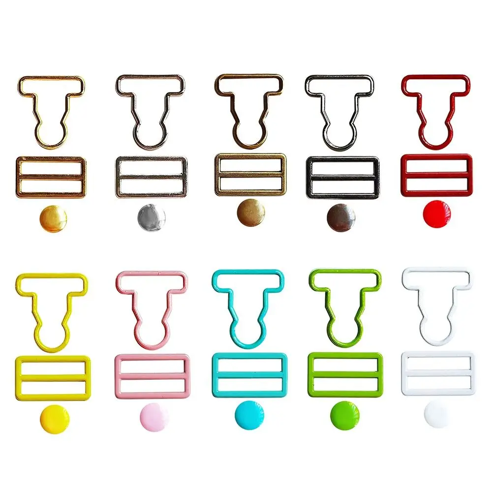 10Sets Metal Mini Gourd Buckle Suspenders Overalls Strap Belt Buttons Fastener Rivets For 1/6 Dolls Trousers Bags Accessories