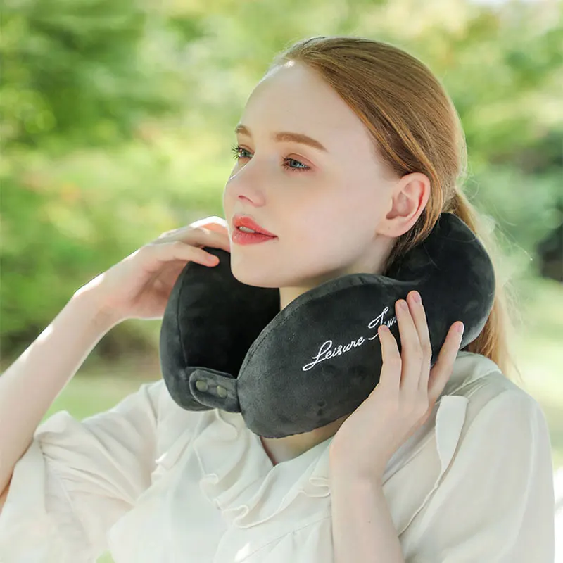 2024 New Travel Portable Pillow with Eye Mask Neck Pillow for Train Airplane Car Sleep Cervical Pillow Breathable Comfortable
