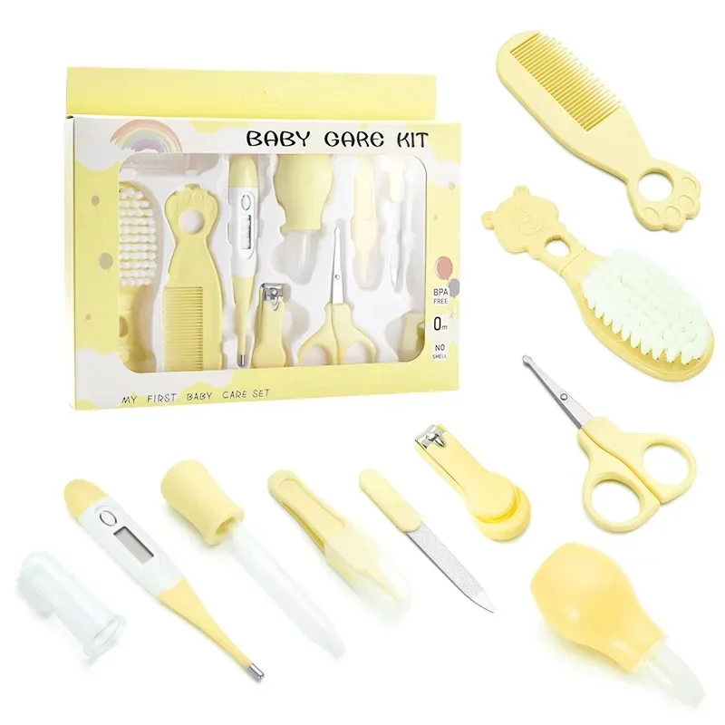 Baby Brush Care Set Ten Piece Set Material Safety Thermometer Tool Complete Accessories Comb Nasal Suction Device Set