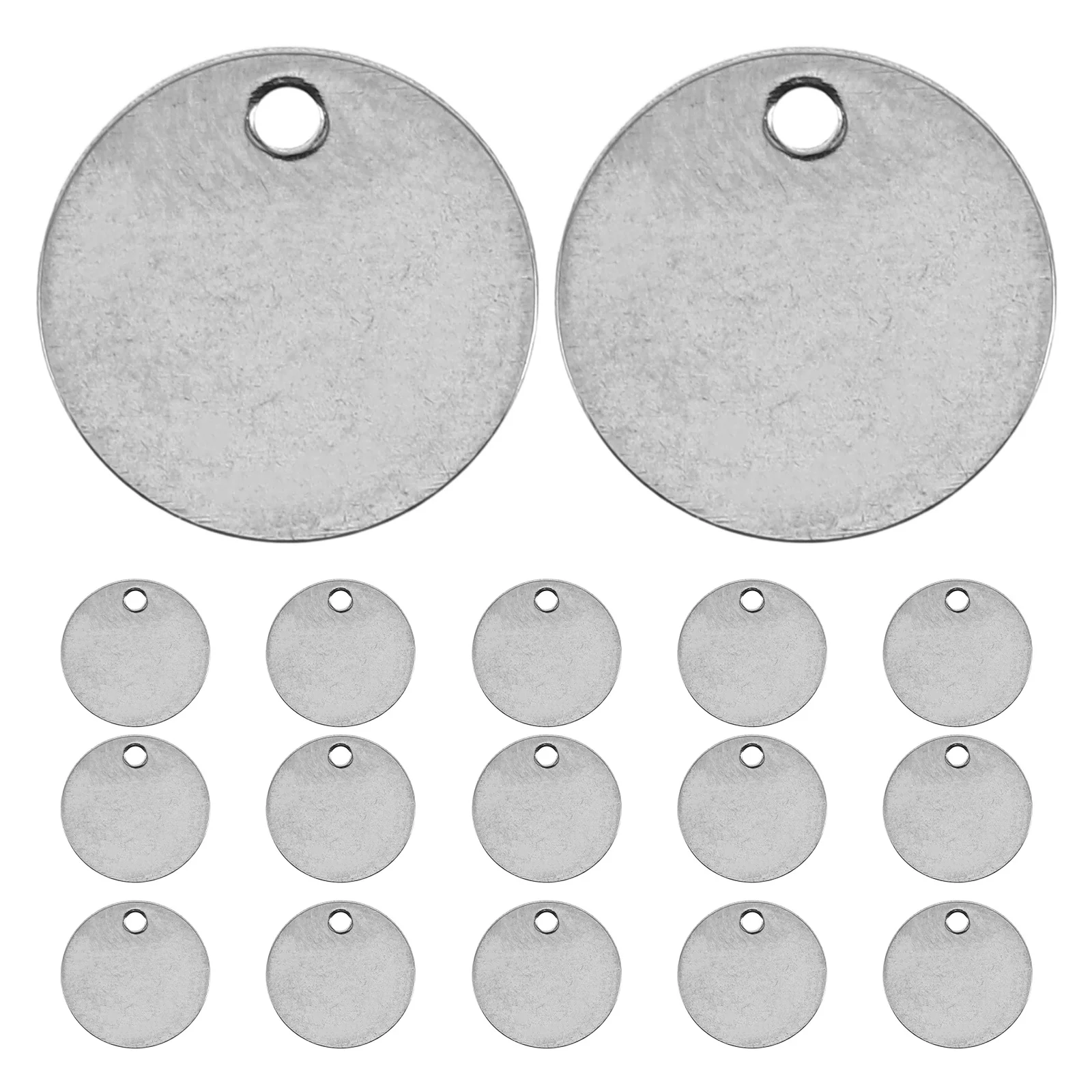 

20Pcs Round Blank Tags Stainless Steel Engraving Blanks Discs Metal Stamping Tags for DIY Crafts 10Mm Silver Bar Charms