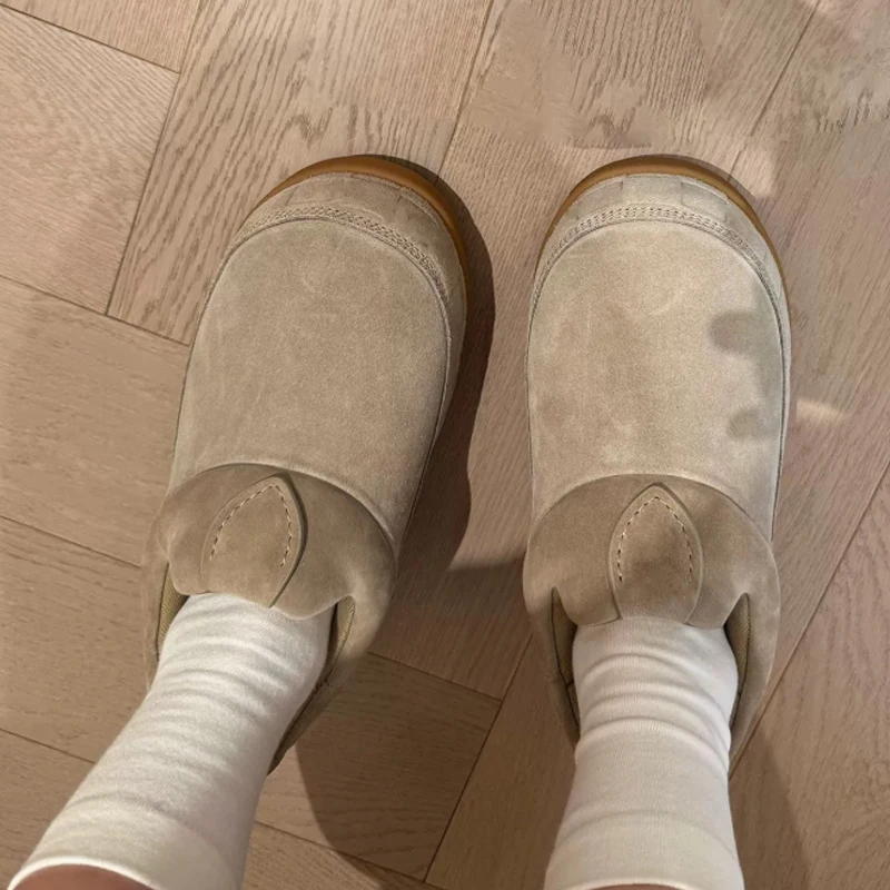 

Suede Slip-On Thick Sole Height Increase Ankle Boots Woman Winter 2026 Lace Up Platform Casual Comfortable Shoes Snow Boots