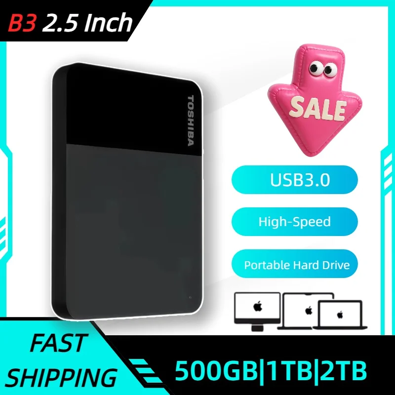 

2026 For Toshiba B3 1TB Canvio Ready USB3.0 Portable External Hard Drive 2.5 Inch Hard Disk for Laptop Mac/Android