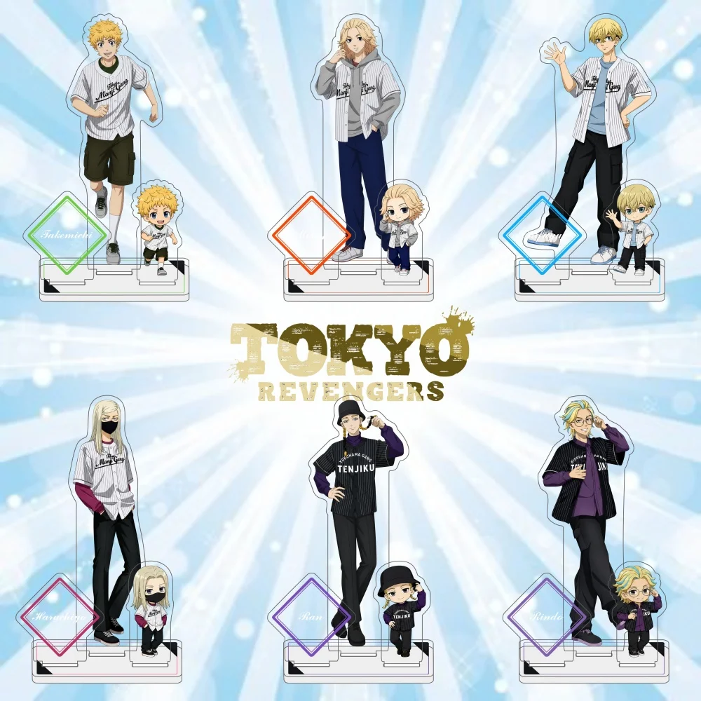 Anime Tokyo Revengers 15cm Acrylic Stand 3‑Socket Combined Stand Takemichi Mikey Desktop Collectible Ornament Gift keychain