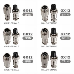 5/20PCS GX12 2/3/4/5/6/7Pins Aviation Plug Aviator Socket Butt Joint Male&Female Docking Connectors
