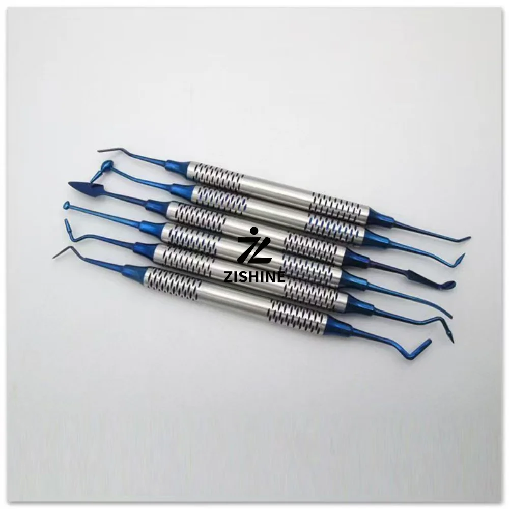 Dental Composite Resin Filling Tool Set Titanium Plated Double Ended Sculpting Carving Spatula Restorative Dentistry Instruments