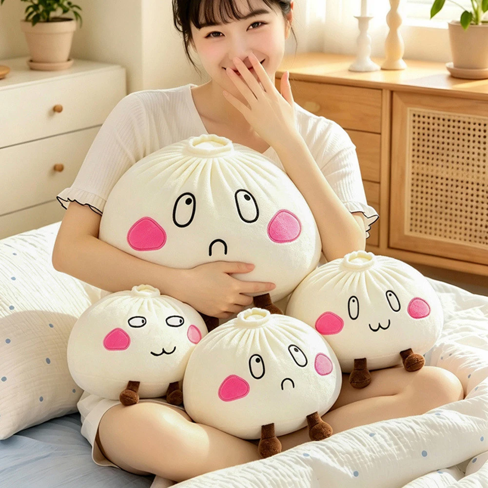 Stuffed Steamed Bun Plush Toy,Decorative Plush Cushion For Sofa Funny Stuffed Plushies Toys,For Napping Rest,Living Room Decor