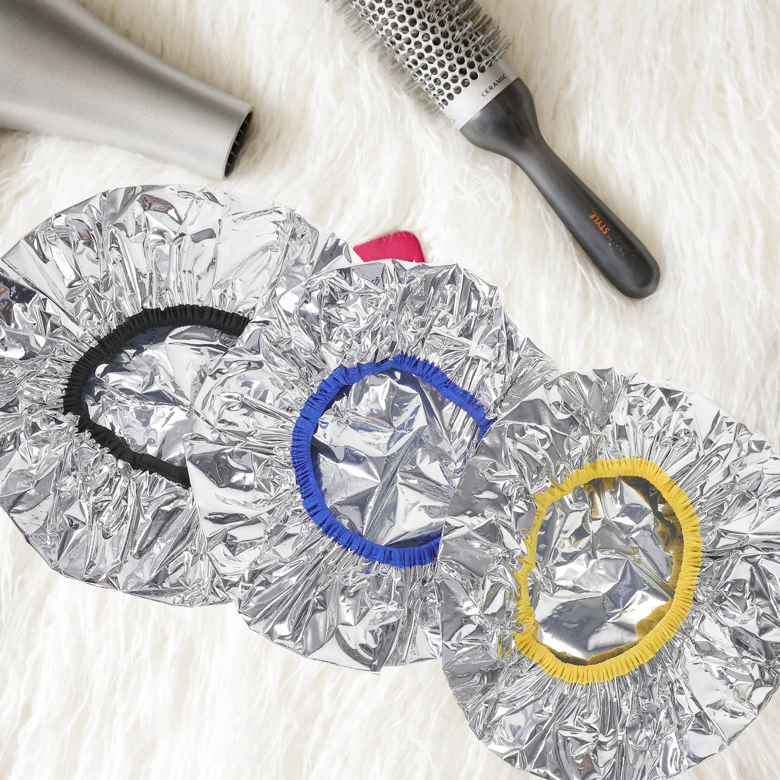 

3pcs Cap Salon Baking Caps Heat Foil Deep Conditioning Reusable Tin Constant Heating Cap For Hair Temperature Bath Spa