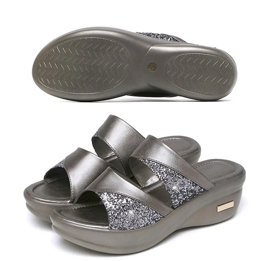 

Thick-soled Wedge Fish Mouth Platform Heels Women Slipper Wedge Slipper for Women Summer Beach Wear Comfort Durability