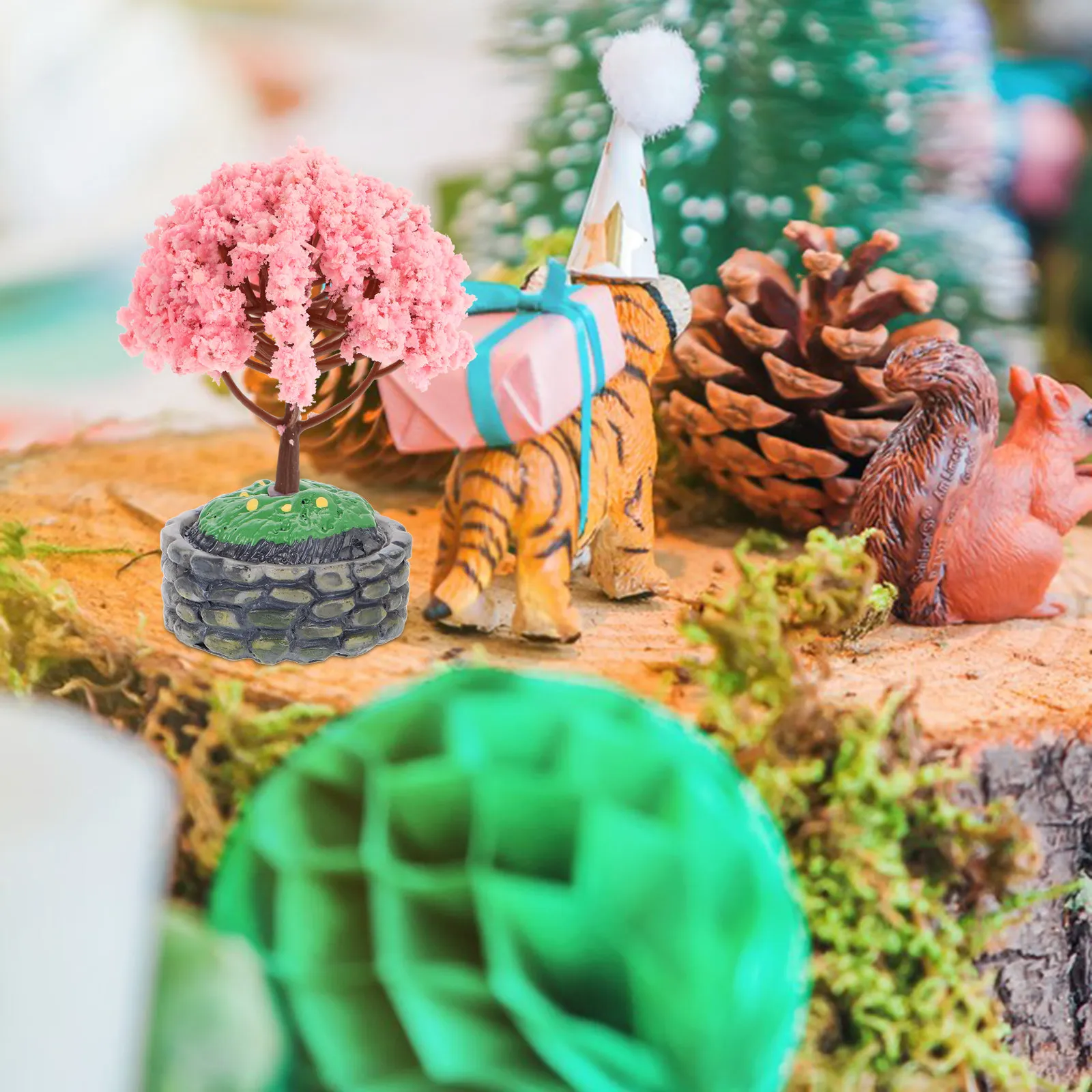 

10Pcs Tree Base Models Miniature Scenery DIY Crafts Home Decoration Miniature Landscape Table Decor Tree Base Models