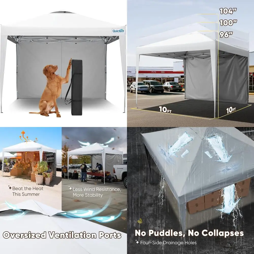 

Instant 10x10 Pop Up Canopy Tent, Waterproof & UV Protected, Portable and Compact for Outdoor Use, Ideal for 1 Person, Easy Setu