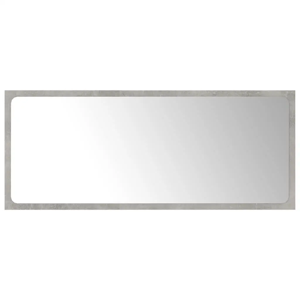 35.4'' Concrete Gray Bathroom Mirror - Stylish Engineered Wood Design, 0.6'' Thickness