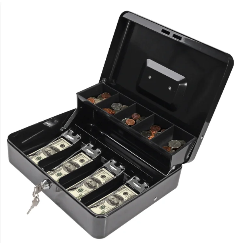 anti-theft-cash-ticket-holder-register-storage-deposit-safe-box-with-metal-tray-coin-compartment-and-key