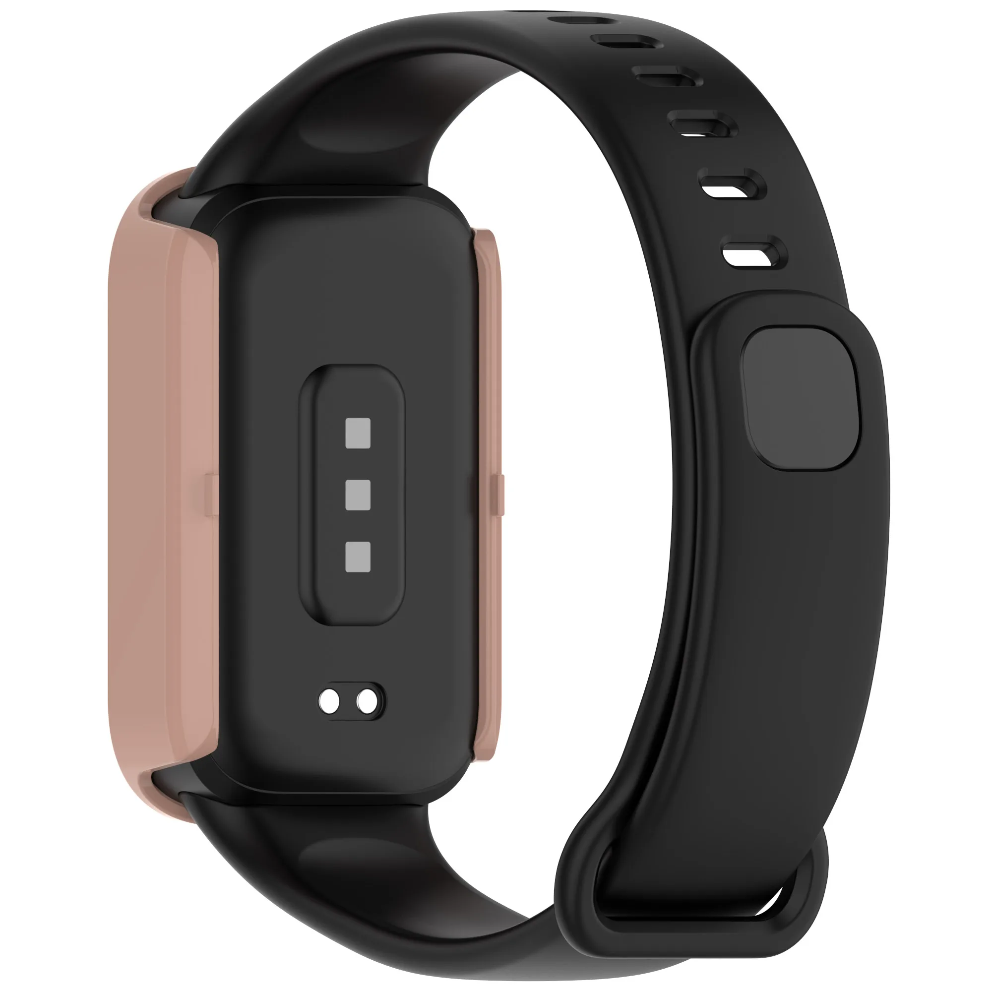 For Xiaomi Smart Band 9 Active / Redmi Band 3 Watch Case PC Cover with Tempered Glass Screen Film - Pink