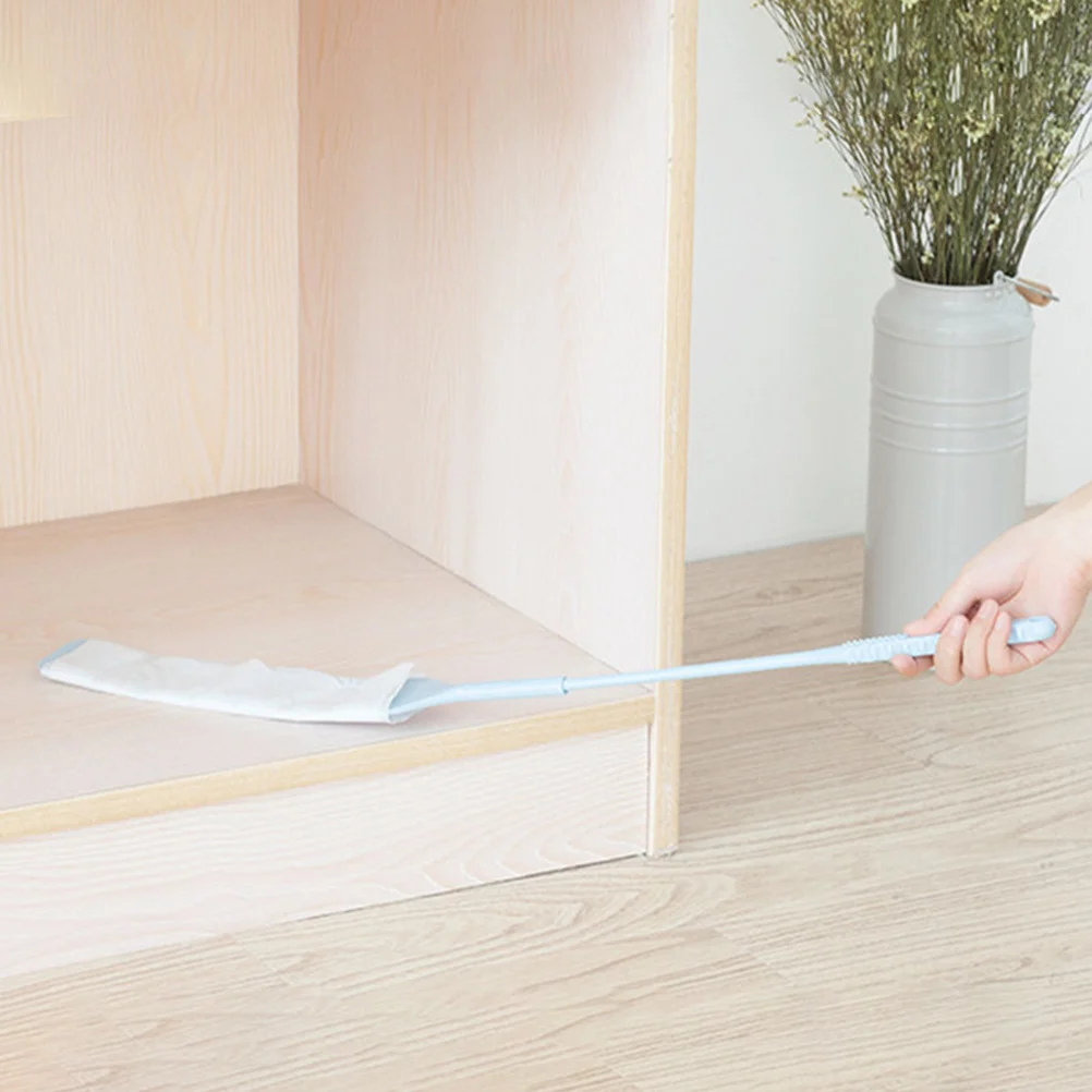 

Non-Woven Cleaning Brush Long Flat Dust Crevice Brush Blue Extended Handle Bathroom Kitchen Dust Cleaner Replacement Pads