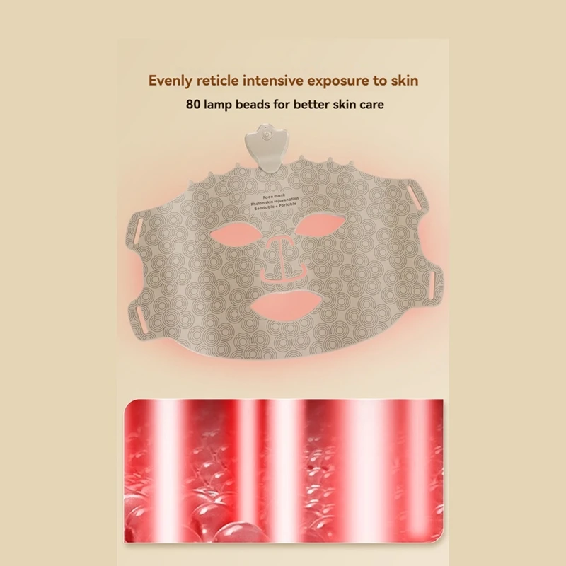 Máscara facial instrumento de rejuvenescimento anti-envelhecimento máscara elétrica led fóton silicone máscara fóton avançada-A58E