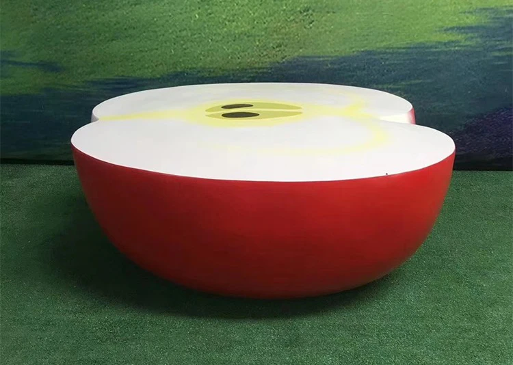 ff-Modern Fiberglass Commercial Seating Benches Fruit Rest Seats apple Table Chairs Set Bench Forgarden Public！