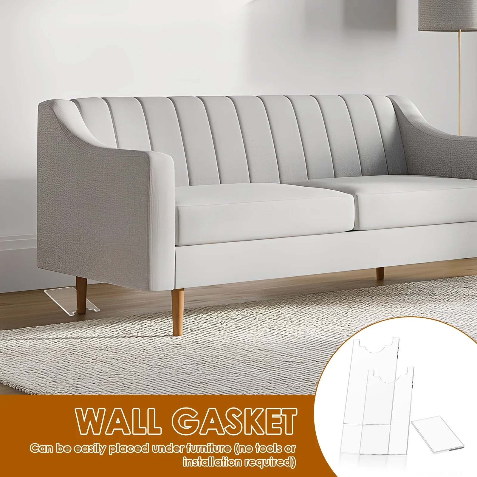 2 قطعة فاصل الأريكة الشفافة سدادات الأثاث الأكريليك حامي الحائط طاولة السرير الأريكة منصات استقرار عدم الانزلاق