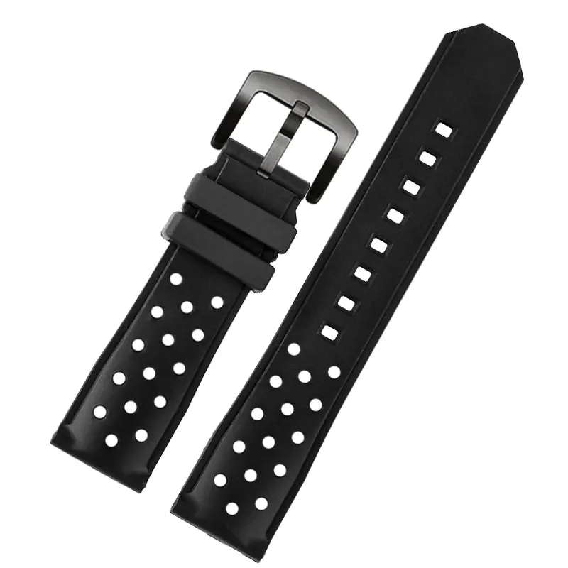 22mm Men Black Nature Watchband Silicone Rubber Watches Band Belt Fit for TAG Watch Heuer Racing F1 WAZ2113 waterproof strap