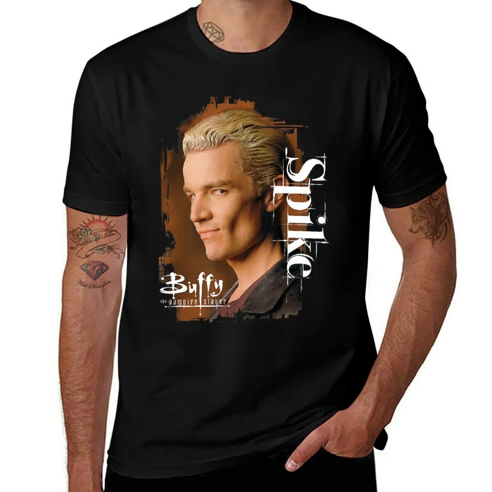 Buffy The Vampire Slayer Spike P T-Shirt T-shirts oversize man clothes Men's cotton t-shirt