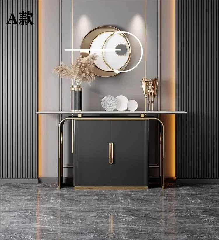 

Light luxury entrance table high-end entrance cabinet Decorative storage narrow vertical cabinet