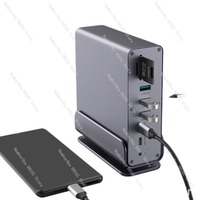 15-in-1 Type-C Docking Station: 4 Compatible with Gigabit Ethernet – Desktop Vertical USB Hub