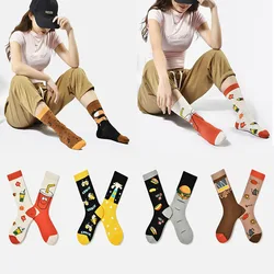 AB Cartoon Hamburg Animal Fashion Fun Socks modello asimmetrico Street Versatile medio personalizzato Graffiti Cotton Socks