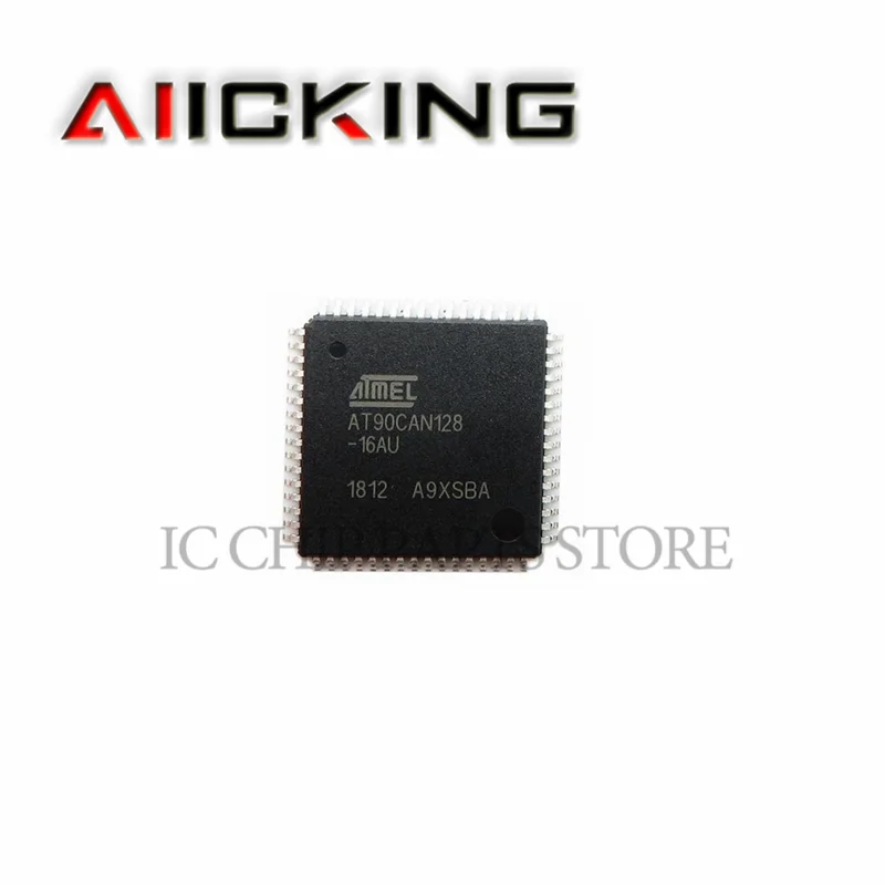 AT90CAN128-16AU 1PCS TQFP-64 AT90CAN, 16MHz, 128KB, 4KB, 64PIN IC Chip Origianl New Product In Stock