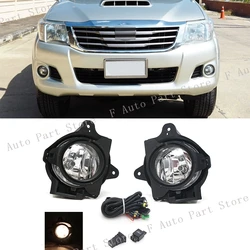 1Pair For Toyota Hilux Vigo MK7 2012 2013 2014 2015 2016 Front Bumper Fog Lamp Light Foglamp Foglight