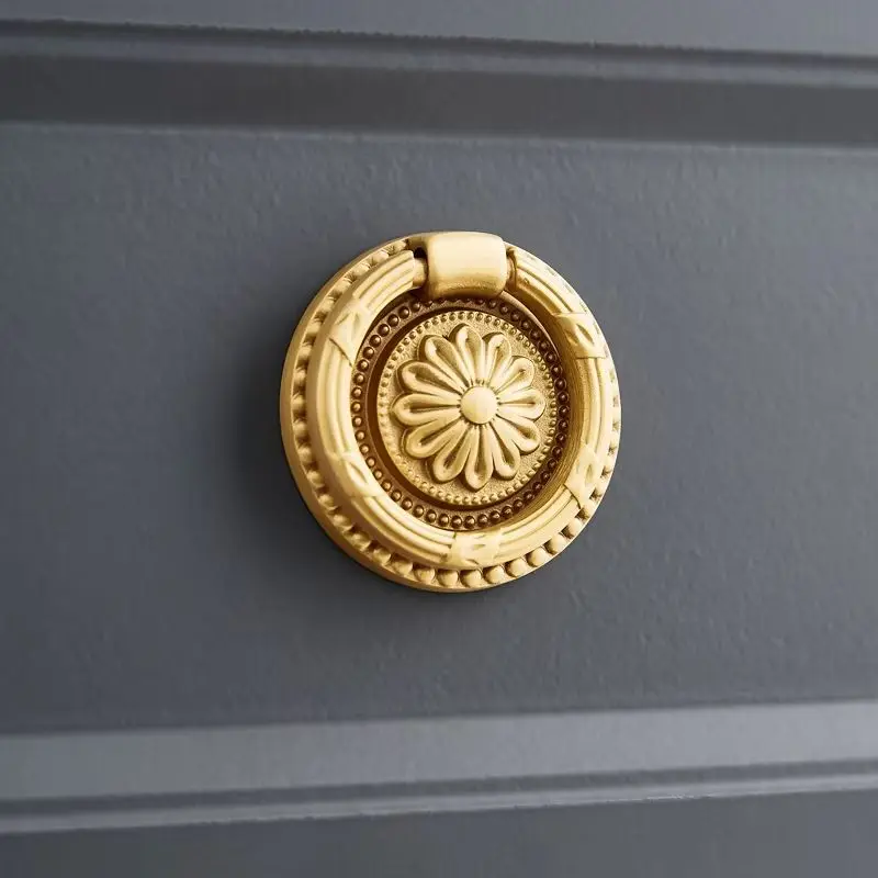 

Новое поступление, 10 шт., твердое латунное кольцо, мебельные ручки, ручки для выдвижных ящиков, шкаф, кухонный ТВ, винный шкаф, ручки