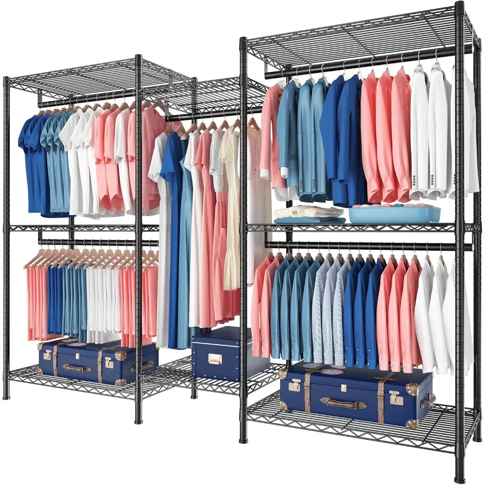 

Clothes Rack 900 LBS Heavy Duty Clothing Racks for Hanging Clothes Metal Portable and Sturdy, 5 hanging rods