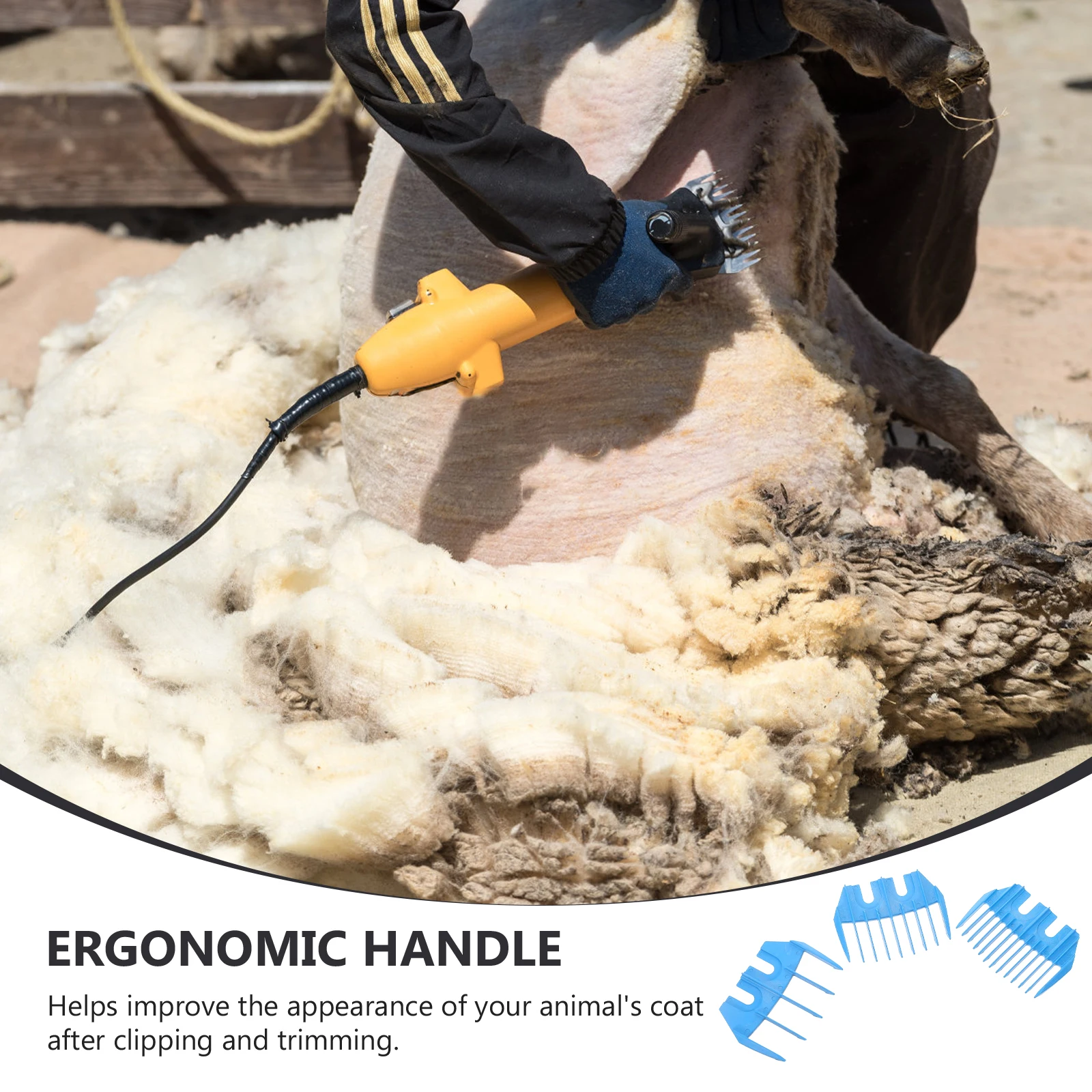 Trimmer con attacco protettivo in plastica guida per tosatrice da 3 pezzi per tosare accessori per forbici per tosatura di capre e pecore