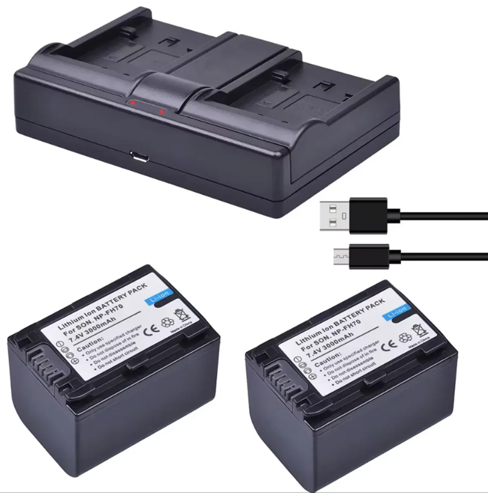 2Pcs 3000Mah NP-FH7… - image