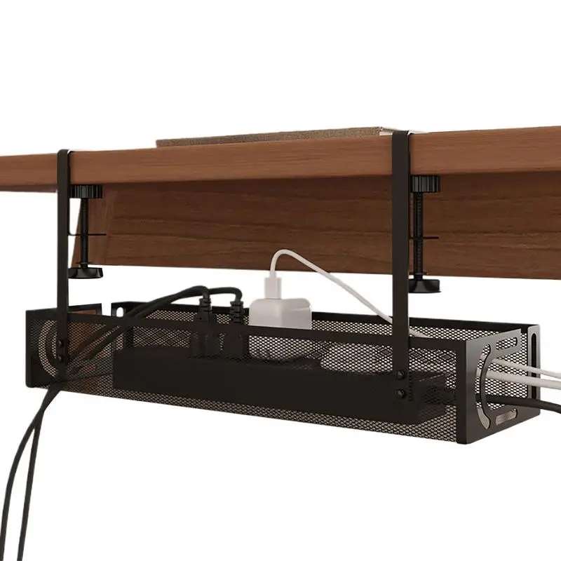 

Under Desk Cable Management Tray Multifunctional Desk Cord Organizer Metal Mesh Cable Management Table Accessories for Home