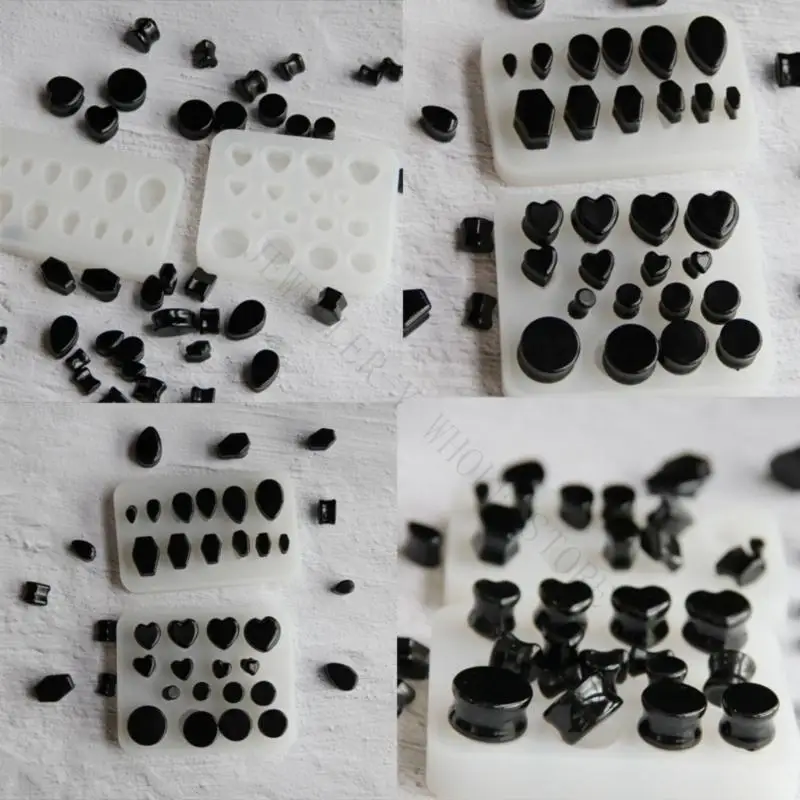 R7UF 2Pcs Gothics Earrings Mold Eye Catching Ear Rings Epoxy Resin Mould Customized Jewelry Making Moulds for Craft Lovers