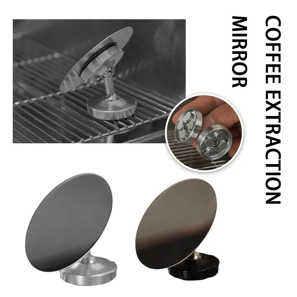 Espresso Shot Mirror Stainless Steel Magnetic Coffee Portafilter Mirror Coffee Extraction Mirror Bottomless Observing Refle P8h6